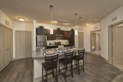 Apartment kitchen with appliances