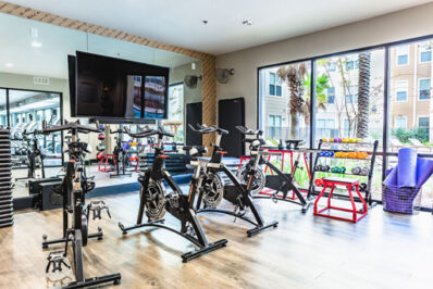 Gym with fitness equipment