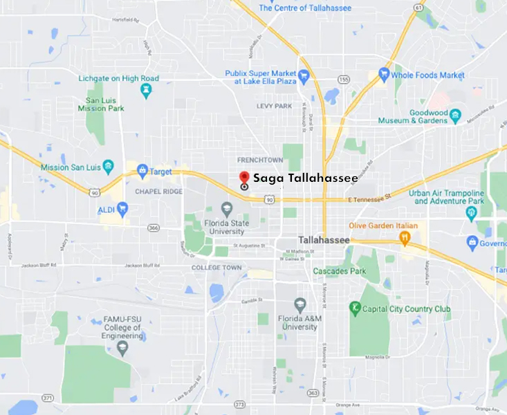 Map of Saga Tallahassee