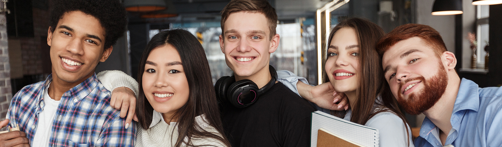 Diverse group of college students